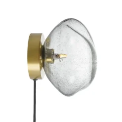 HADELAND GLASSVERK Vegglamper|Vegglamper-VEGGLAMPE KLAR M/SODA MED UTVENDIG MESSING OPPHENG