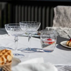 HADELAND GLASSVERK Champagneglass-VICTORIA CHAMPAGNESKÅL RUTESLIP 25 CL 2PK