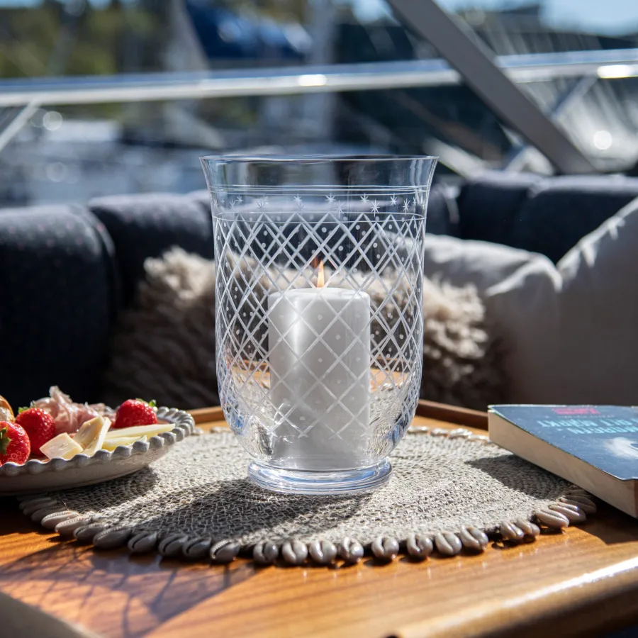 HADELAND GLASSVERK Lyslykter Og Lanterner-VICTORIA LYSLYKT RUTESLIP 22 CM